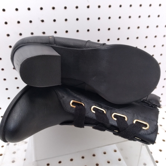 Black Women's Boots |Ankle Boots Comfort Round Toe Heel Height 3" Size 8 Medium - Picture 10 of 11